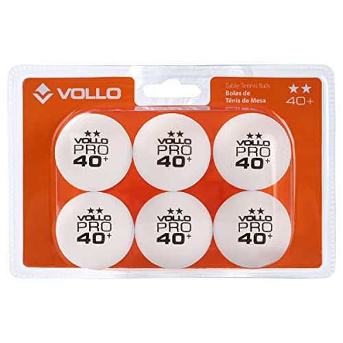 Bola Tenis Mesa de ABS (Novo Material) Branca com 6 Unid. (2 estrelas) Vollo Sports