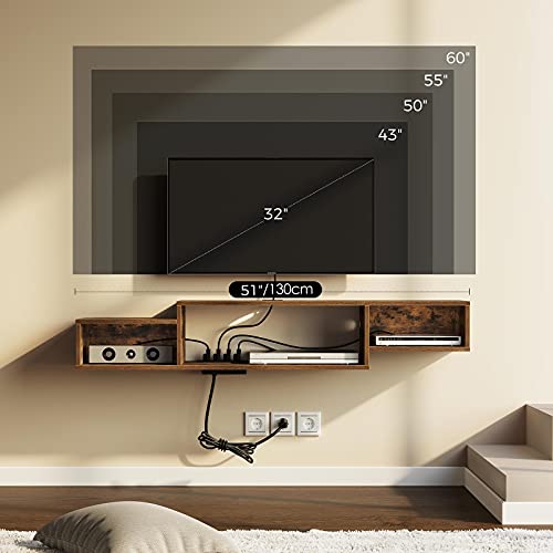 image for Rolanstar Wall Mounted Media Console with Power Outlet 51