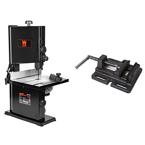 Image of WEN 9-Inch Band Saw, 2.8-Amp Benchtop (BA3959) & Drill Press Vise, 3-Inch (DPA423)