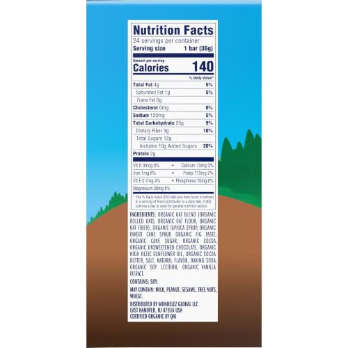 Image of Zbar - Chocolate Brownie - Soft-Baked Energy Snack Bars - Non-GMO - 11g Whole Grains - USDA Organic Granola Bars - Snacks for Kids (24 Pack)