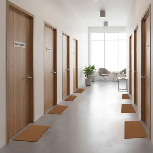 Image of Encasa XO Coir Door Mat, Commercial Entry Mat, Anti Slip PVC Back Natural