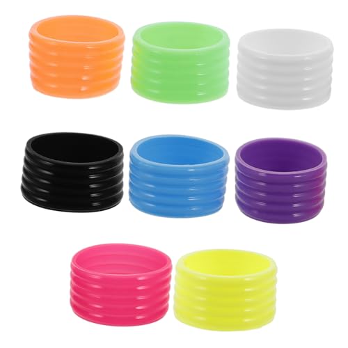 Toyvian 8 Piezas Anillos de para Raquetas de Tenis Antideslizante Absorbentes de Sudor Instalación Cómodo y Duradero para Raquetas de Tenis y Bádminton Negro Blanco Azul Rosa