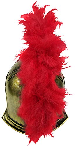 Adult Medieval Knight Gladiator Helmet - Cosplay Spartan Mask Trojan Hat - Roman Armor Warrior Greek Costume Headpiece, Gold Red, One Size #TOP3