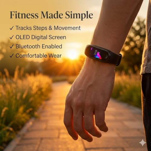 Image of Mabron Smart Fitness Band with Activity Tracking, Step Counter, Call & Message Notifications, Touch Display, Bluetooth Connectivity for Daily Fitness and Exercise