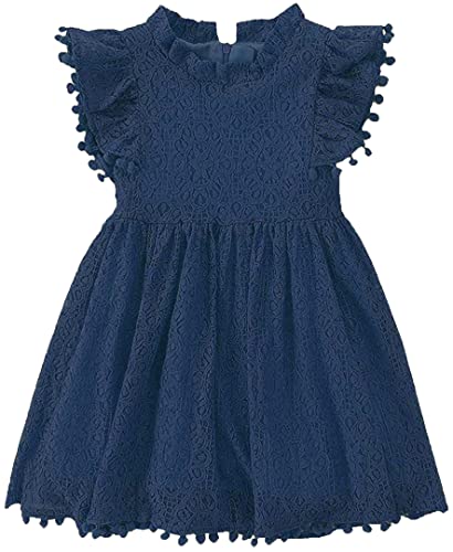 Toddler Girls Lace Dresses Baby Girl Elegant Dress Flutter Sleeve Lace Party Princess Dress