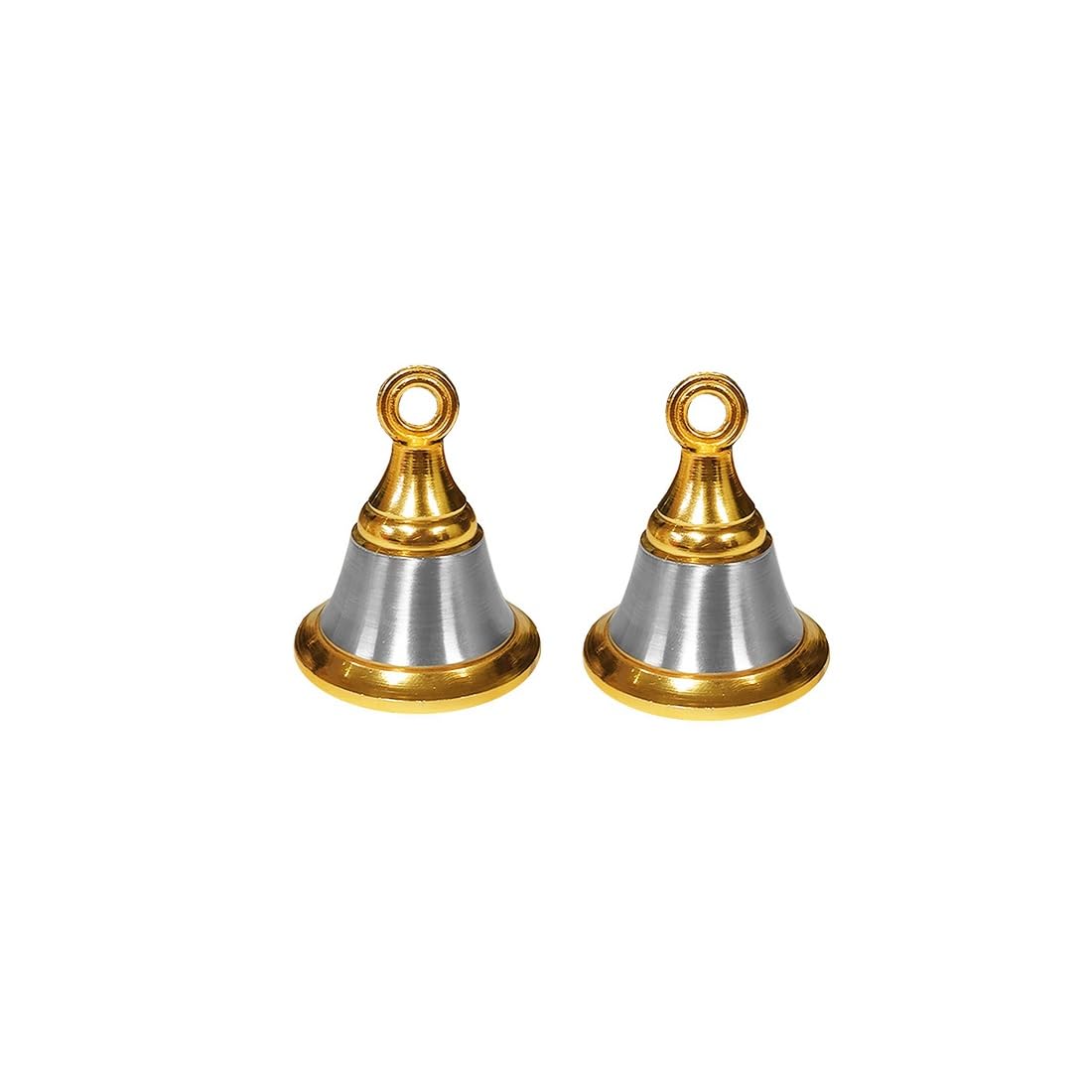 De-Autocare Tradional Brass (Small 1 No) Hanging Puja Pooja & Other Rituals Bell Ghanti for House & Temple Poojan Purpose Spiritual Gift Item (Pack of 2)