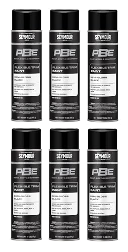 20-1679 – PBE Flexible Trim Spray Paint—Semi-Gloss Black (15 oz, 6-Pack / 90 oz Total) | Bulk Value Pack | Automotive & Industrial Trim Paint | Quick-Dry Acrylic Finish