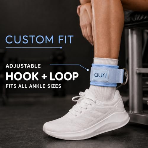 Auri Fit Padded Ankle Strap with Stainless Steel D-Ring - Plush, Luxury, Aesthetic Neoprene for Comfort and Support for Glute, Leg, & Booty Workouts - Cable Exercise Machines, Kickback, Leg Extension, Hip Abductor (Skye - Single) - image 4