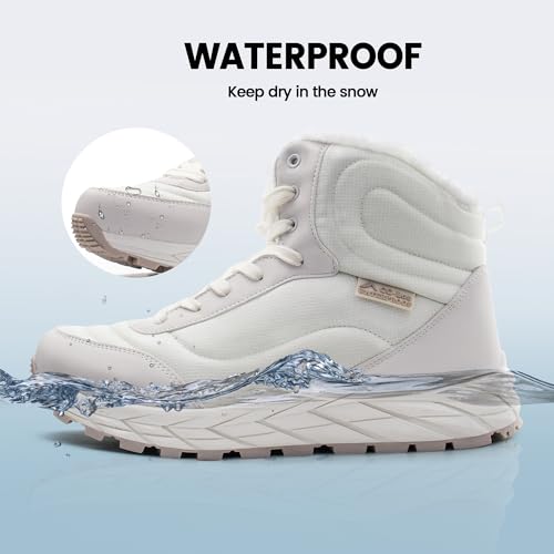 CC-Los Women's Waterproof Outdoor Winter Snow Boots | Faux Rabbit Fur Lining for Warmth | Lightweight TPR Sole | Size 5.5-102