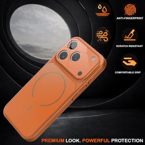 Image of SHINESTAR iPhone 17 Pro Max Case - Premium Shockproof Protective Cover, Wireless Charging Compatible, Slim & Durable Luxury Back Cover with Camera Protection (Orange)