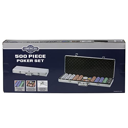 American Legend 500-Piece All-in-One Poker Set with Luggage-Style Aluminum Carrying Case with Two Keys by American Legend - Image 9