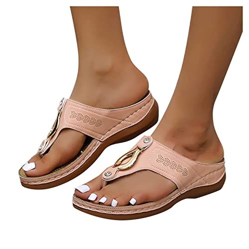 Women Thong Clip Toe Wedge Sandals Orthopedic Wedge Sandal Arch Support Non Slip Flip Flops Open Toe Orthotic Slides Casual Thong Sandals2