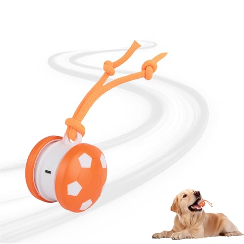 Interactive Dog Toys-Chase Buddy Dog Toy Rechargeable Interactive Toys for Dogs Rolling Ball with Tail 180-Degree Flip Forward and Backward Relieve Boredom Suitable for Small Medium Pets(Yellow