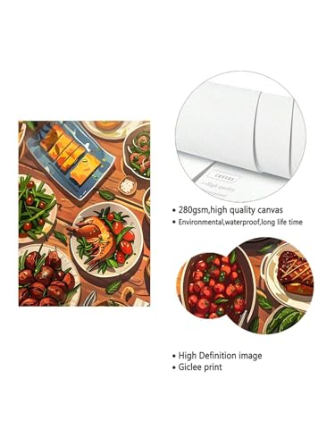 Affiche de cuisine XBTYKPB pour raviver un mur vide avec cadre inclus - 5