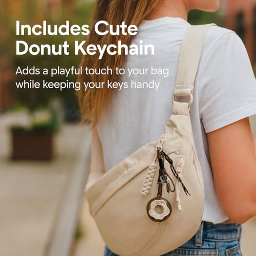 Nylon Sling Bags for Women, Casual Crescent Crossbody Purse Lightweight Multipocket Shoulder Bag for Commuting Travel4