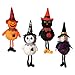Toddmomy 4Pcs di Halloween Peluche Bambola Zucca Fantasma della Strega Gatto Nero di Halloween Appeso Decorazione Giocattoli di Peluche Casa Infestata Oggetti di Scena Albero Ornamenti per