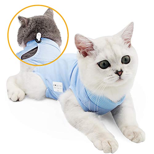 Knhunupl - Fato de recuperação profissional para gatos e feridas abdominais ou doenças de pele, após a cirurgia, fato de pijama, coleira eletrónica alternativa para gatos e cães