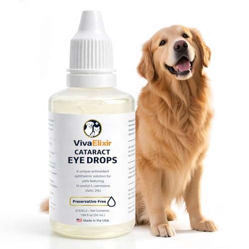 Dog Eye Drops, Cataract Eye Drops for Dogs, Daily Eye Care for Moisture, Comfort & Cleanliness, Tear Stain Support, Lubricating Ophthalmic Solution & Sodium Hyaluronate, Gentle Formul -50ML