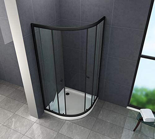 DE BESTE DOUCHECABINE JUNISO-R (ZWART) 90 X 90 X 190 CM HELDER GLAS