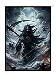 Katomula 100 PCS MTG Card Sleeves with Inner Sleeves - Art Matte, Fit Standard Size Cards - Grim Reaper