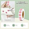PARLAIM 4000 Pack Pink Dot Stickers, 1/2 inch Round Circle Label 4 Rolls Permanent Adhesive Color-Code Sticker Labels in Dispenser Box #3