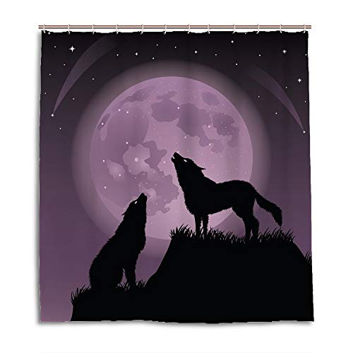 Rideau de douche imperméable loup imprimé 182x182 baignoire - 5