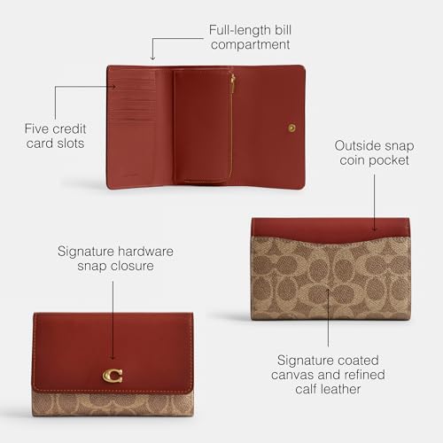 Coach Coated Canvas Signature Essential Medium Flap Wallet3