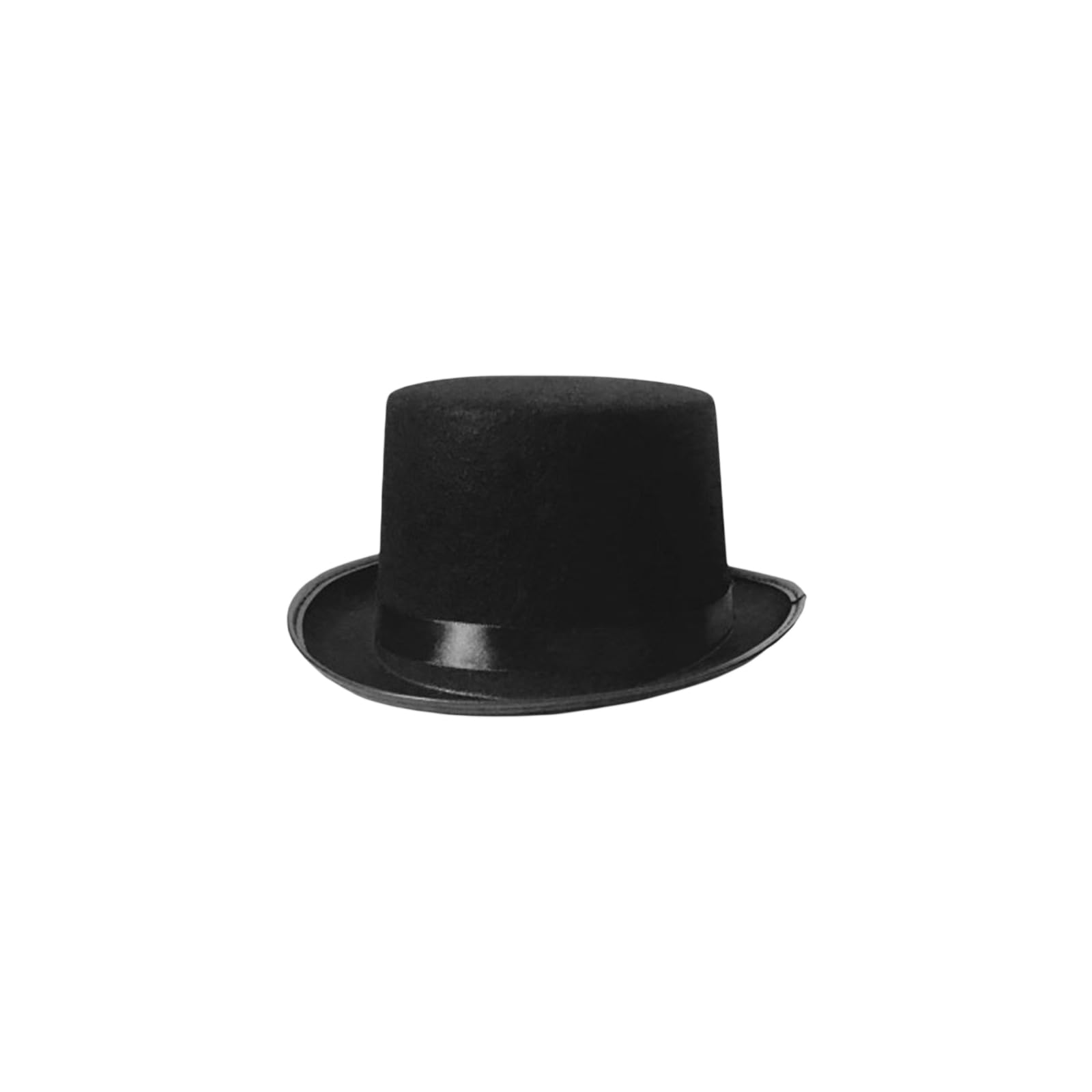PWGGMAA Vintage Black Felt Magician Top Hat, Soft Elegant Jazz Hat for Holiday Costume Party Stage Performance (Black, Kids)