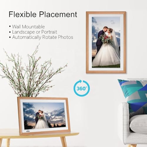 Image of Miracle DIGITAL15.6 Inch Digital Photo Frame, Digital Picture Frame WiFi with 32GB, 1920 * 1080 Touch Screen, Tabletop&Wall-Mounted,Birthday,Wedding,Gifts for Men /Women /Father /Mom /Grandparents