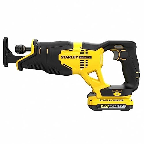 Stanley Serra de Sabre Motosserra 25mm, Ferramenta à Bateria, Acompanha Bateria 2Ah de Íon de Lítio,