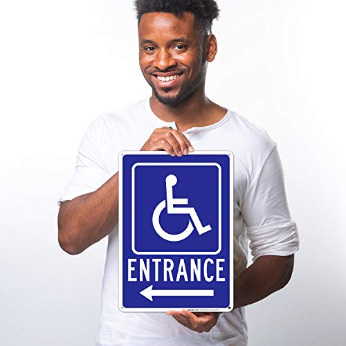 Panneau handicapé gauche pour signalisation extérieure - 2
