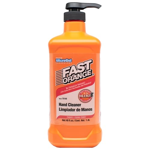Fast Orange 25148 Pumice Lotion Heavy Duty Hand Cleaner Natural Citrus Scent Waterless Cleaner For Mechanics Strong Grease Fighter 48 Oz.