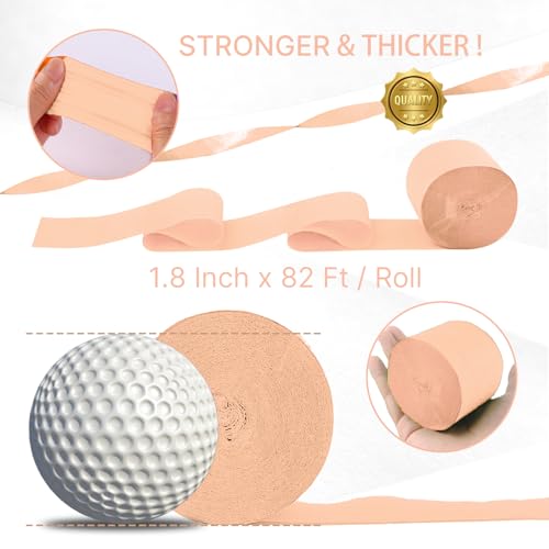 Image of PartyWoo Crepe Paper Streamers 6 Rolls 492ft, Pack of Peach, Purple, Light Pink and Pastel Blue Party Streamers for Mermaid Birthday Decorations, Mermaid Party Decorations (1.8 Inch x 82 Ft /Roll)