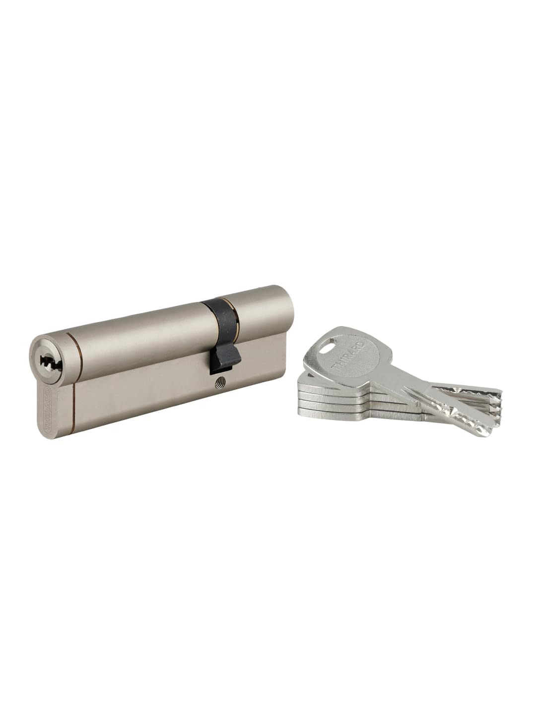 THIRARD - Cilindro Frizionato Transit 1 - Nichelato - Sicurezza Rinforzata - 6 Pistoncini - Anti-Scasso, Anti-Strappo - 30 x 80 mm - 5 Chiavi Reversibili Lunghe - Grigio | 5 chiavi reversibili incluse, alta sicurezza, finitura nichelata, facile da montare