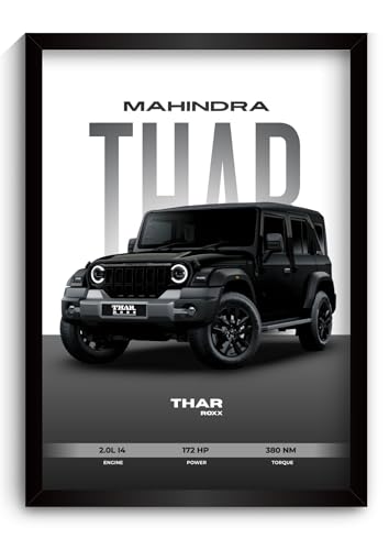 Image of Funk You Store Thar Poster | Framed Thar Roxx A4 Sized (31 x 23 cm) | Black SUV Frames for Wall, Gift for Boys | Car Frames for Wall, Bedroom, Hostel, Study Room, Dorm (F 175)