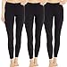 Toocool - Stock 3 pezzi leggings donna termici felpati caldi collant fuseaux nuovi S-88001 [Taglia unica,Senza cuciture NERO]