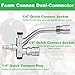 DUSICHIN Short Pressure Washer Gun Foam Cannon Nozzle Dual Connector Shift Valve, Car Wash Foam Cannon Kit 1/4 Inch Quick Connector, 5 Pressure Washer Nozzle Tips,Double Tip Attachment For Soap Cannon