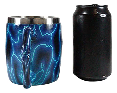 Taza de café con diseño calavera rayo azul 14 oz miniatura 6