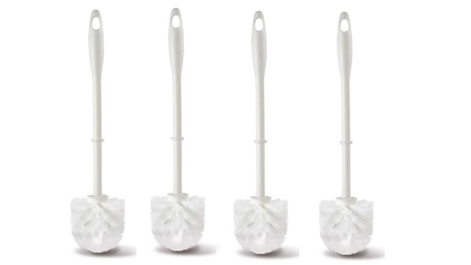 4 Pcs Toilet Brush With Water-repellent polyester bristles(White)