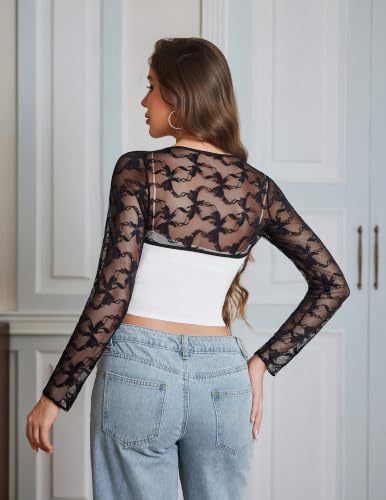 Lace Top Bolero Shrug Crop Top - image 3