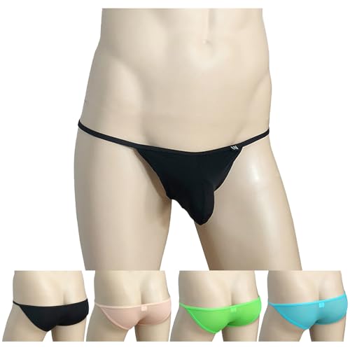 Men's Sexy Briefs Double Split Bikini Underwear With Holes U-Convex Design Underpants2