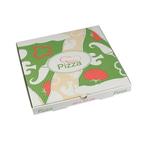 PAPSTAR 100 Pizzakartons, Cellulose Pure eckig 30 cm x 30 cm x 3 cm, Sie erhalten 1 Packung, Packungsinhalt: 100 Stück