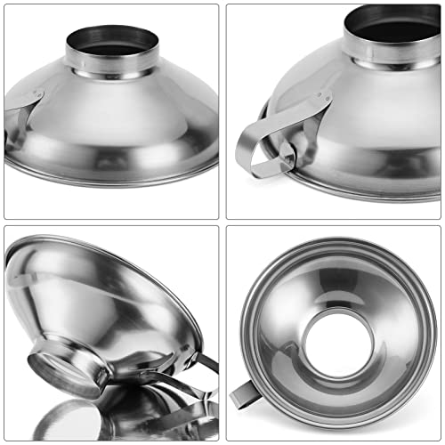 HAUSPROFI Canning Funnel, 304 Stainless Steel Wide Mouth Funnel for Kitchen Use, Canning Funnel for Wide and Regular Mason Jars, 3 Pack Large Funnel Set for Food Transferring - Thumbnail 6