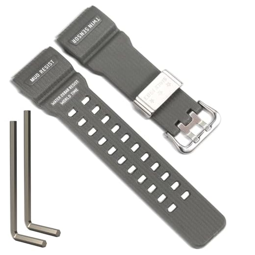 Pulseira de relógio GG-1000 de resina natural compatível com Casio G-Shock Master of G MUDMASTER GG-1000-1A3JF GWG-1000 (cinza)