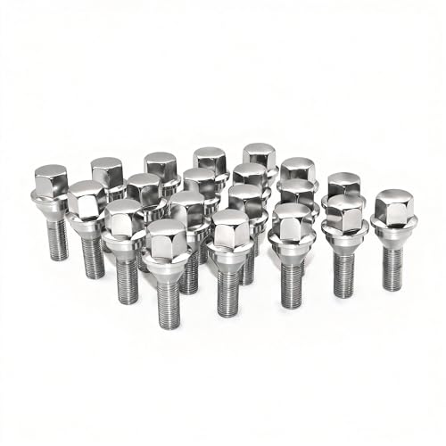 YONGSHENGONE M12x1.25 Wheel Lug Bolts 20pcs - 19mm Hex 28mm Shank Chrome - Direct Replacement for 2014-2022 Jeep Cherokee, Dodge Avenger, Chrysler 200 - Replaces OE #611-005
