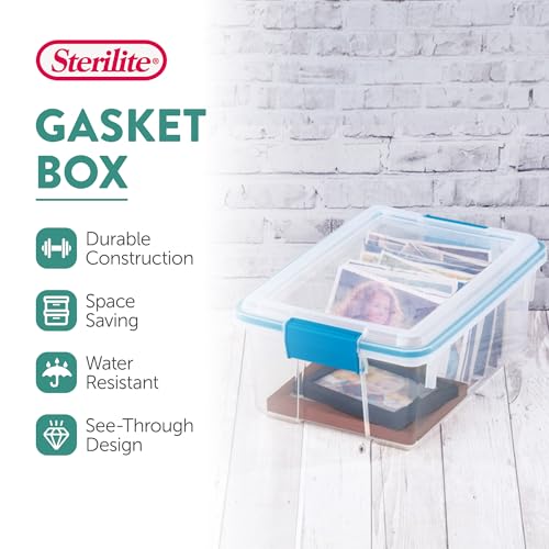 Image of Sterilite Gasket Storage Box with Lids for Home & Office, 12 Quart, 6-Pack