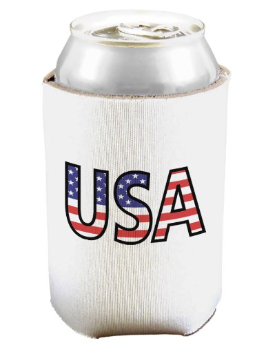 American Flag USA Can and Bottle Insulator Cooler - White 2 PACK