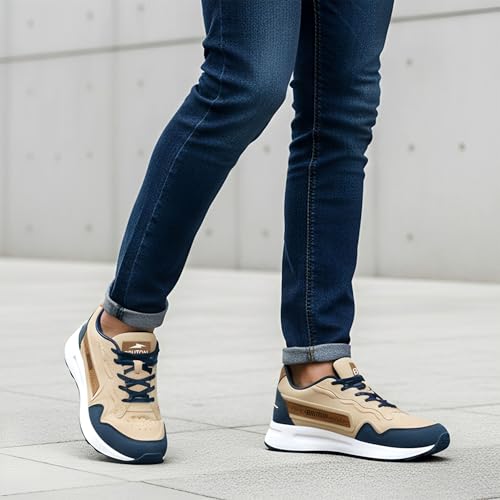 Image of BRUTON AVNI-623 Men's Running Shoes | Lightweight Sports Shoes for Men | Comfortable Walking Jogging Gym Shoes | Breathable Lace-Up Training Footwear