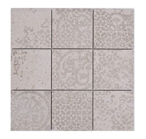  Piastrella di mosaico in ceramica gres porcellanato grigio chiaro beige fantasia parete piastrelle specchio cucina doccia