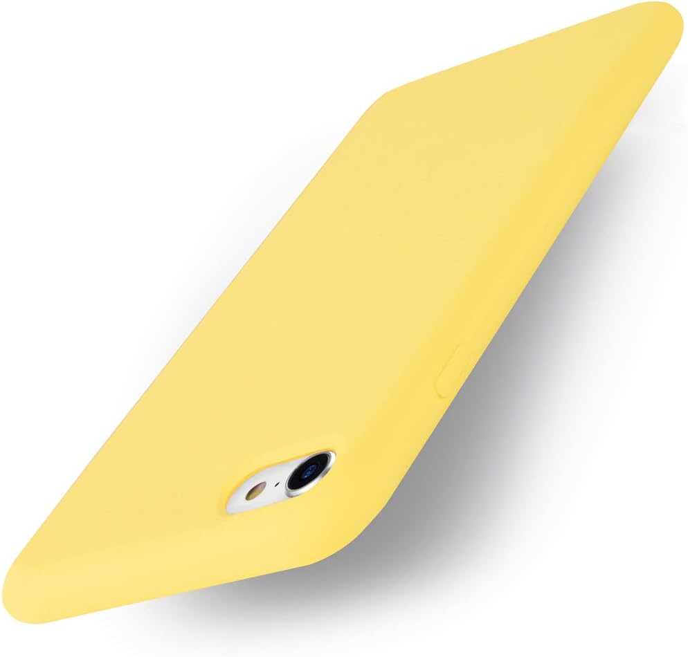 Yajuhoy iPhone 8 Case/iPhone 7 Case, Liquid Silicone Gel Rubber Case Soft Microfiber Cloth Lining Cushion Compatible with Apple iPhone 8 (2017) / iPhone 7 (2016) - Yellow